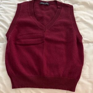 Brandy Melville Deep Red V-Neck Sweater Vest